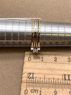 *Кольцо р.19,5 Белый Фианит цв Лимонное, Белое арт. 01-5238-00-501-1121-38-971 (вес 4,26 г) - фото 342973