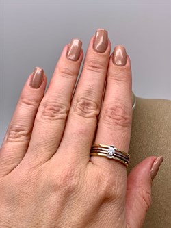 *Кольцо р.19,5 Белый Фианит цв Лимонное, Белое арт. 01-5238-00-501-1121-38-971 (вес 4,26 г) - фото 342979