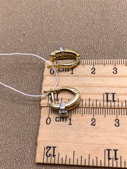 *Серьги Белый Фианит цв  Лимонное, Белое арт. 02-4294-00-501-1121-38-540 (вес 3,93 г) - фото 342991