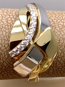 *Кольцо р.19 Белый Фианит цв  Лимонное, Белое арт. 01-5236-00-401-1121-64-557 (вес 4,02 г) - фото 342995