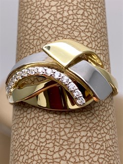 *Кольцо р.19 Белый Фианит цв  Лимонное, Белое арт. 01-5236-00-401-1121-64-557 (вес 4,02 г) - фото 342997