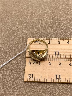 *Кольцо р.19 Белый Фианит цв  Лимонное, Белое арт. 01-5236-00-401-1121-64-557 (вес 4,02 г) - фото 343000