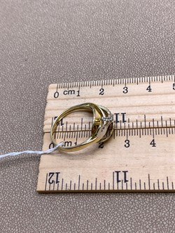 *Кольцо р.19 Белый Фианит цв  Лимонное, Белое арт. 01-5236-00-401-1121-64-557 (вес 4,02 г) - фото 343001