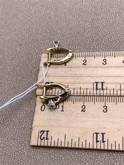 *Серьги Белый Фианит цв  Лимонное, Белое арт. 02-4298-00-501-1121-38-163 (вес 2,98 г) - фото 343015 *Серьги Белый Фианит цв  Лимонное, Белое арт. 02-4298-00-501-1121-38-163 (вес 2,98 г) - фото 343015