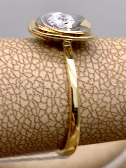 *Кольцо р.17 Белый Фианит цв  Лимонное, Белое арт. 01-5263-00-501-1121-38-546 (вес 3,04 г) - фото 343025