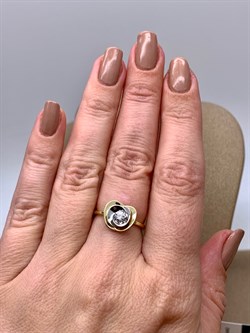 *Кольцо р.17 Белый Фианит цв  Лимонное, Белое арт. 01-5263-00-501-1121-38-546 (вес 3,04 г) - фото 343028