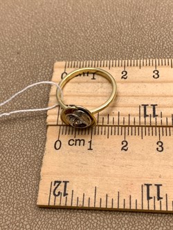 *Кольцо р.17 Белый Фианит цв  Лимонное, Белое арт. 01-5263-00-501-1121-38-546 (вес 3,04 г) - фото 343030