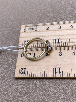 *Кольцо р.17 Белый Фианит цв  Лимонное, Белое арт. 01-5263-00-501-1121-38-546 (вес 3,04 г) - фото 343031