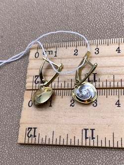 *Серьги Белый Фианит цв  Лимонное, Белое арт. 02-4327-00-501-1121-38-476 (вес 3,53 г) - фото 343037