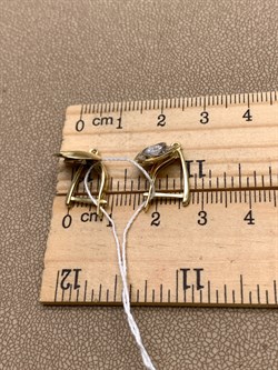 *Серьги Белый Фианит цв  Лимонное, Белое арт. 02-4327-00-501-1121-38-476 (вес 3,53 г) - фото 343038