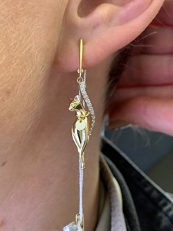 *Серьги Белый Фианит цв  Лимонное, Белое арт. 02-4396-00-401-1121-48-411 (вес 6,99 г) - фото 343041 *Серьги Белый Фианит цв  Лимонное, Белое арт. 02-4396-00-401-1121-48-411 (вес 6,99 г) - фото 343041