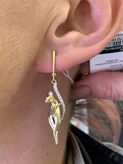 *Серьги Белый Фианит цв  Лимонное, Белое арт. 02-4396-00-401-1121-48-411 (вес 6,99 г) - фото 343042 *Серьги Белый Фианит цв  Лимонное, Белое арт. 02-4396-00-401-1121-48-411 (вес 6,99 г) - фото 343042