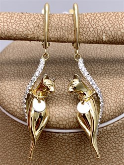 *Серьги Белый Фианит цв  Лимонное, Белое арт. 02-4396-00-401-1121-48-411 (вес 6,99 г) - фото 343043 *Серьги Белый Фианит цв  Лимонное, Белое арт. 02-4396-00-401-1121-48-411 (вес 6,99 г) - фото 343043