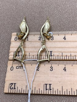 *Серьги Белый Фианит цв  Лимонное, Белое арт. 02-4396-00-401-1121-48-411 (вес 6,99 г) - фото 343046 *Серьги Белый Фианит цв  Лимонное, Белое арт. 02-4396-00-401-1121-48-411 (вес 6,99 г) - фото 343046