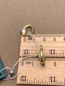 *Серьги Белый Фианит цв  Лимонное, Белое арт. 02-4320-00-501-1121-38-676 (вес 4,13 г) - фото 343053