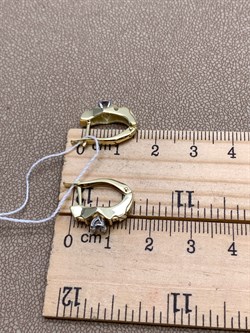 *Серьги Белый Фианит цв  Лимонное, Белое арт. 02-4320-00-501-1121-38-676 (вес 4,13 г) - фото 343054