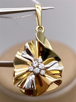 *Подвеска Белый Фианит цв  Лимонное, Белое арт. 03-2654-00-401-1121-48-577 (вес 2 г) - фото 343057 *Подвеска Белый Фианит цв  Лимонное, Белое арт. 03-2654-00-401-1121-48-577 (вес 2 г) - фото 343057