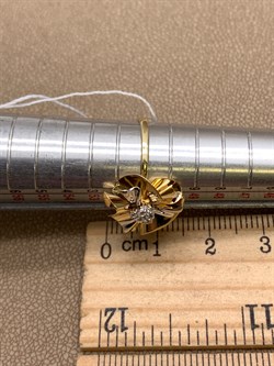 *Кольцо р.16,5 Белый Фианит цв  Лимонное, Белое арт. 01-5014-00-401-1121-48-200 (вес 2,1 г) - фото 343061