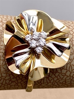 *Кольцо р.16,5 Белый Фианит цв  Лимонное, Белое арт. 01-5014-00-401-1121-48-200 (вес 2,1 г) - фото 343063