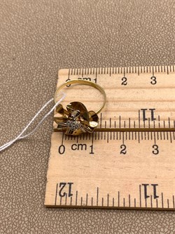 *Кольцо р.16,5 Белый Фианит цв  Лимонное, Белое арт. 01-5014-00-401-1121-48-200 (вес 2,1 г) - фото 343068