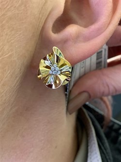 *Серьги Белый Фианит цв  Лимонное, Белое арт. 02-3914-00-401-1121-48-156 (вес 5,14 г) - фото 343071 *Серьги Белый Фианит цв  Лимонное, Белое арт. 02-3914-00-401-1121-48-156 (вес 5,14 г) - фото 343071