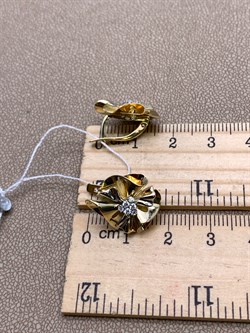 *Серьги Белый Фианит цв  Лимонное, Белое арт. 02-3914-00-401-1121-48-156 (вес 5,14 г) - фото 343076 *Серьги Белый Фианит цв  Лимонное, Белое арт. 02-3914-00-401-1121-48-156 (вес 5,14 г) - фото 343076