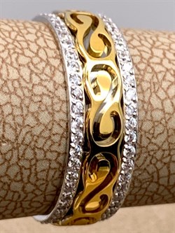 *Кольцо р.16,5 Белый Фианит цв  Лимонное, Белое арт. 01-4791-00-401-1121-50-459 (вес 2,99 г) - фото 343080 *Кольцо р.16,5 Белый Фианит цв  Лимонное, Белое арт. 01-4791-00-401-1121-50-459 (вес 2,99 г) - фото 343080