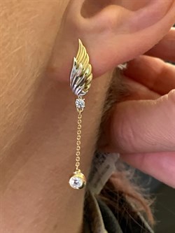 *Серьги Белый Фианит цв  Лимонное, Белое арт. 02-4333-00-501-1121-38-814 (вес 3,98 г) - фото 343088