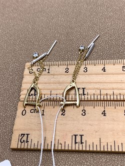 *Серьги Белый Фианит цв  Лимонное, Белое арт. 02-4312-00-501-1121-38-325 (вес 2,81 г) - фото 343102