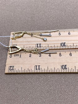 *Серьги Белый Фианит цв  Лимонное, Белое арт. 02-4312-00-501-1121-38-325 (вес 2,81 г) - фото 343103