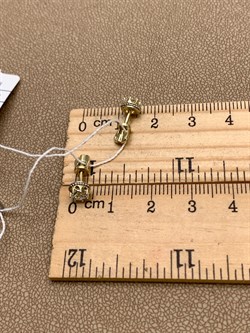 *Пусеты Белый Фианит цв  Лимонное, Белое арт. 02-4307-00-501-1121-38-435 (вес 1,66 г) - фото 343109