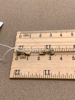 *Пусеты Белый Фианит цв  Лимонное, Белое арт. 02-4307-00-501-1121-38-435 (вес 1,66 г) - фото 343110