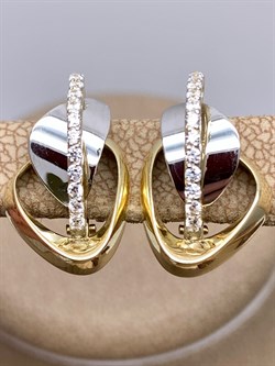 *Серьги Белый Фианит цв  Лимонное, Белое арт. 02-4342-00-401-1121-23-660 (вес 4,01 г) - фото 343114 *Серьги Белый Фианит цв  Лимонное, Белое арт. 02-4342-00-401-1121-23-660 (вес 4,01 г) - фото 343114