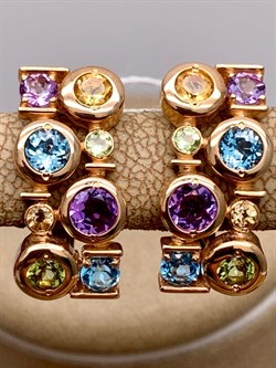 *Серьги цв Красное арт. 02-4671-00-730-1110-57-463 (вес 5,58 г) - фото 343200