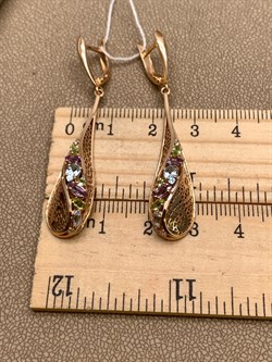 *Серьги цв Красное арт. 02-3678-00-295-1110-46-154 (вес 5,08 г) - фото 343255 *Серьги цв Красное арт. 02-3678-00-295-1110-46-154 (вес 5,08 г) - фото 343255