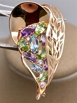 *Брошь цв Красное арт. 04-0150-00-248-1110-46-988 (вес 3,35 г) - фото 343269