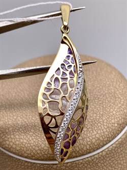 *Подвеска Белый Фианит цв Лимонное арт. 03-2621-00-401-1130-48-315 (вес 1,96 г) - фото 343312 *Подвеска Белый Фианит цв Лимонное арт. 03-2621-00-401-1130-48-315 (вес 1,96 г) - фото 343312