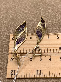 *Серьги Фианит, Эмаль цв Лимонное арт. 02-3842-00-401-1130-48-794 (вес 4,69 г) - фото 343324 *Серьги Фианит, Эмаль цв Лимонное арт. 02-3842-00-401-1130-48-794 (вес 4,69 г) - фото 343324