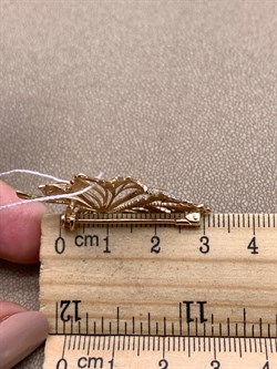 *Брошь Белый Фианит цв Красное арт. 04-0080-00-401-1110-33-786 вес 5,52 гр - фото 343456