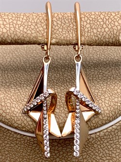 *Серьги Белый Фианит цв Красное арт. 02-4332-00-401-1110-48-158 (вес 3,56 г) - фото 343489