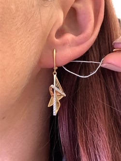 *Серьги Белый Фианит цв Красное арт. 02-4332-00-401-1110-48-158 (вес 3,56 г) - фото 343490