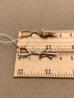 *Серьги Белый Фианит цв Красное арт. 02-4332-00-401-1110-48-158 (вес 3,56 г) - фото 343493