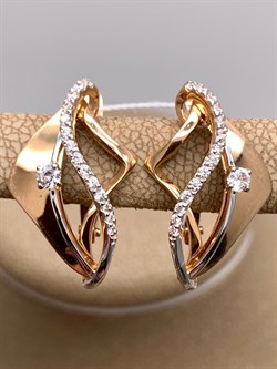 *Серьги Белый Фианит цв Красное арт. 02-4339-00-401-1110-23-226 (вес 3,83 г) - фото 343502
