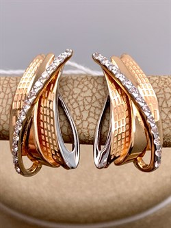 *Серьги Белый Фианит цв Красное арт. 02-4031-00-401-1110-48-961 вес 3,35 г - фото 343611