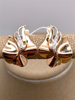 *Серьги Белый Фианит цв Красное арт. 02-3878-00-401-1110-48-243 вес 3,03 г - фото 343628