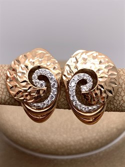 *Серьги Белый Фианит цв Красное арт. 02-3772-00-401-1110-23-364 (вес 3,65 г) - фото 343642