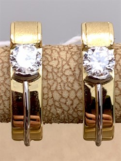 *Серьги Белый Фианит цв Лимонное арт. 02-4300-00-501-1130-38-563 (вес 3,52 г) - фото 343847