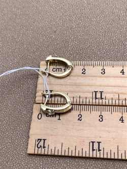 *Серьги Белый Фианит цв Лимонное арт. 02-4300-00-501-1130-38-563 (вес 3,52 г) - фото 343850