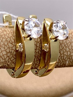 *Серьги Белый Фианит цв Лимонное арт. 02-4318-00-501-1130-38-265 (вес 3,94 г) - фото 343853 *Серьги Белый Фианит цв Лимонное арт. 02-4318-00-501-1130-38-265 (вес 3,94 г) - фото 343853
