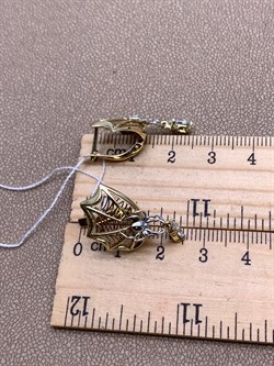 *Серьги Белый Фианит цв Лимонное арт. 02-3765-00-501-1130-38-722 (вес 4,36 г) - фото 343863